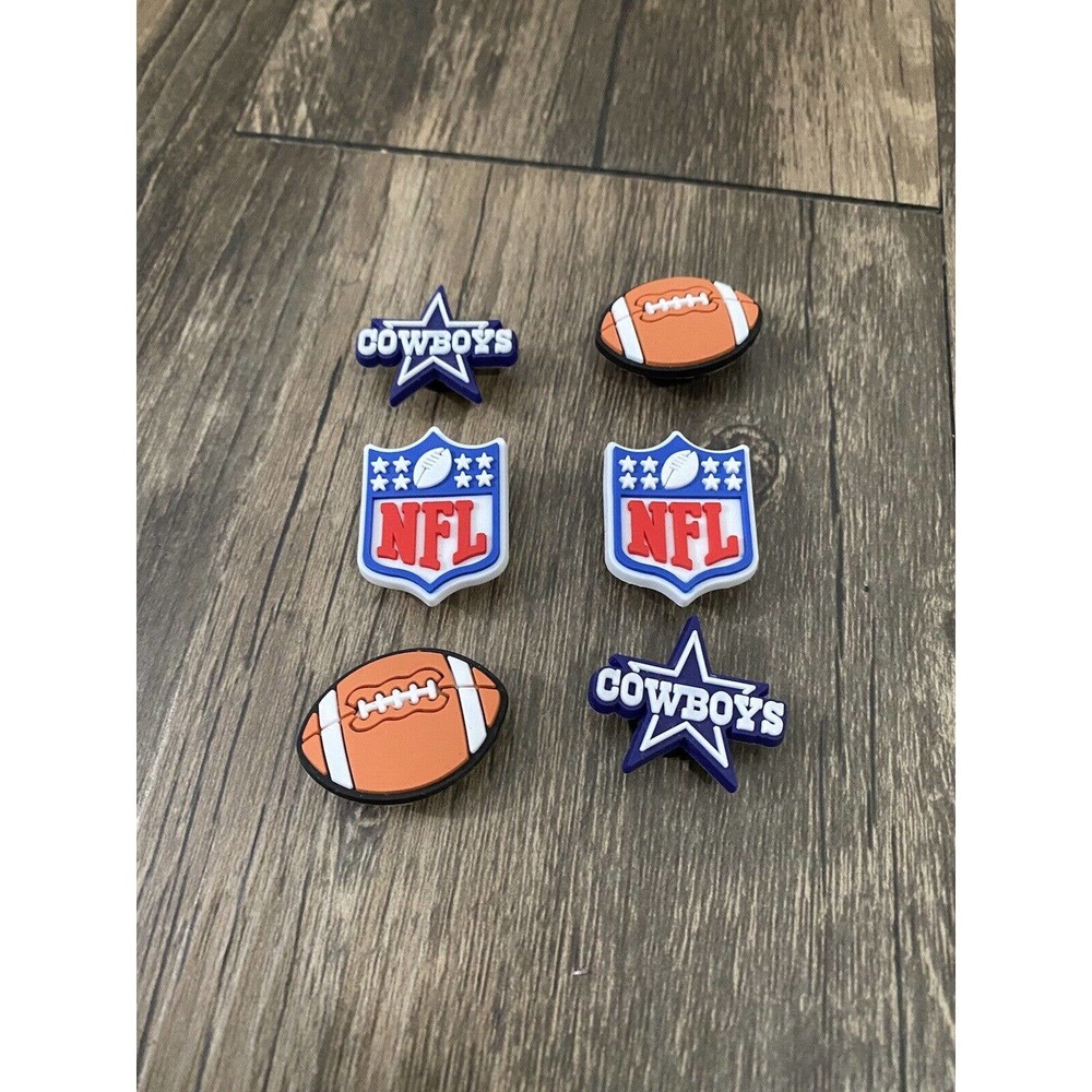 Dallas Cowboys Football Team Charm For Crocs Shoe Charms - 6 Pieces